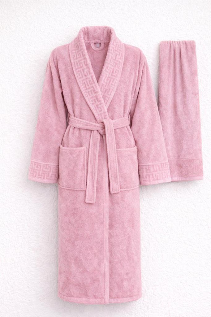 Su Yolu xl Beden 2 Parça Bornoz Takımı Gül Kurusu - 1