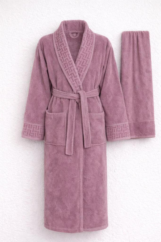 Su Yolu xl Beden 2 Parça Bornoz Takımı Mürdüm - 1