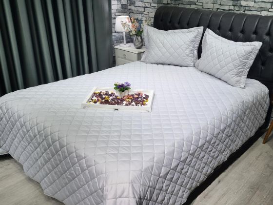 Sugar Çift Kişilik Kapitoneli Yatak Örtüsü Gri - Çeyiz Diyarı (1)
