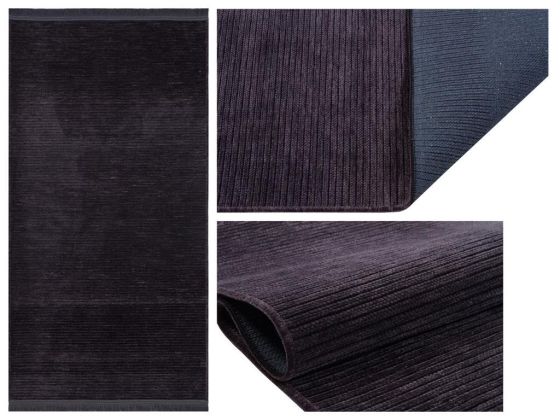 Sultan Kaymaz Tabanlı Dikdörtgen Halı 80x150 Cm Antrasit - Çeyiz Diyarı