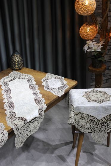 Suman Kordone Lüx Kadife Nakışlı 5 Parça Salon Takımı Siyah Gold - Çeyiz Diyarı (1)