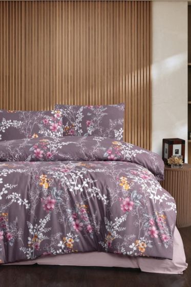Taç Kristal Atra Terry Cotton Çift Kişilik Nevresim Takımı Gül Kurusu - Çeyiz Diyarı