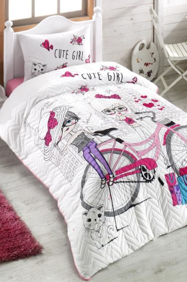 Taç Kristal Cute Girls Genç ve Çocuk Dört Mevsim Nevresim Takımı - Kristal
