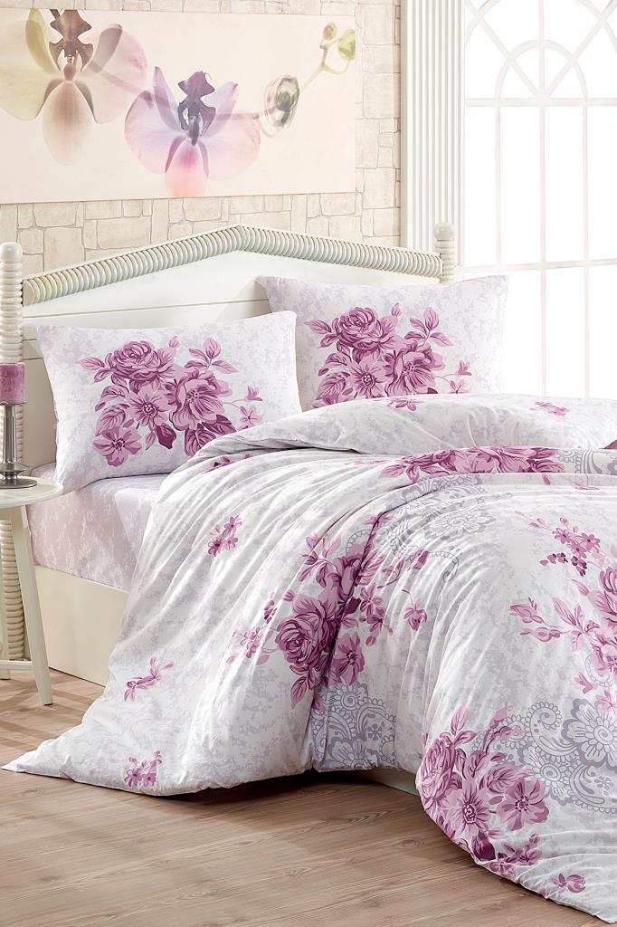 Taç Kristal Henna Light Collection Çift Kişilik Nevresim Takımı Mürdüm - 1