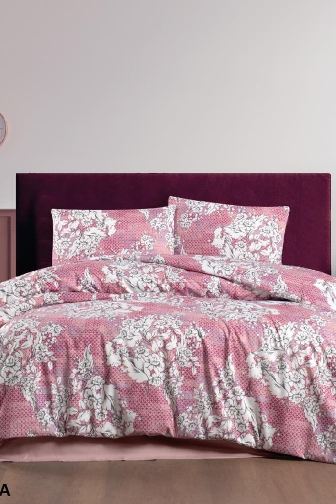 Taç Kristal Rina Terry Cotton Çift Kişilik Nevresim Takımı Fuşya - 1