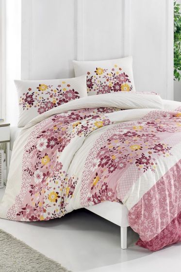Taç Kristal Zümrüt Light Collection Çift Kişilik Nevresim Takımı Gülkurusu - Çeyiz Diyarı