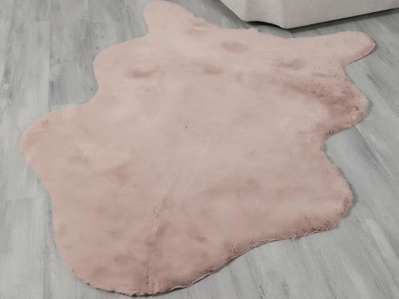 Tavşan Postu Dolgun Tüylü Kaydırmaz Halı 90x150 Cm Pudra - Çeyiz Diyarı