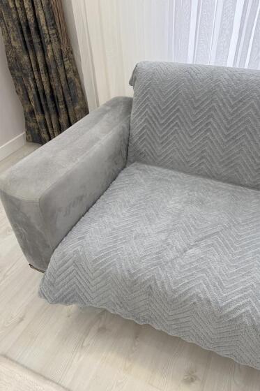 Teddy Wellsoft Koltuk Örtüsü 170x215 Cm Gri - Çeyiz Diyarı (1)