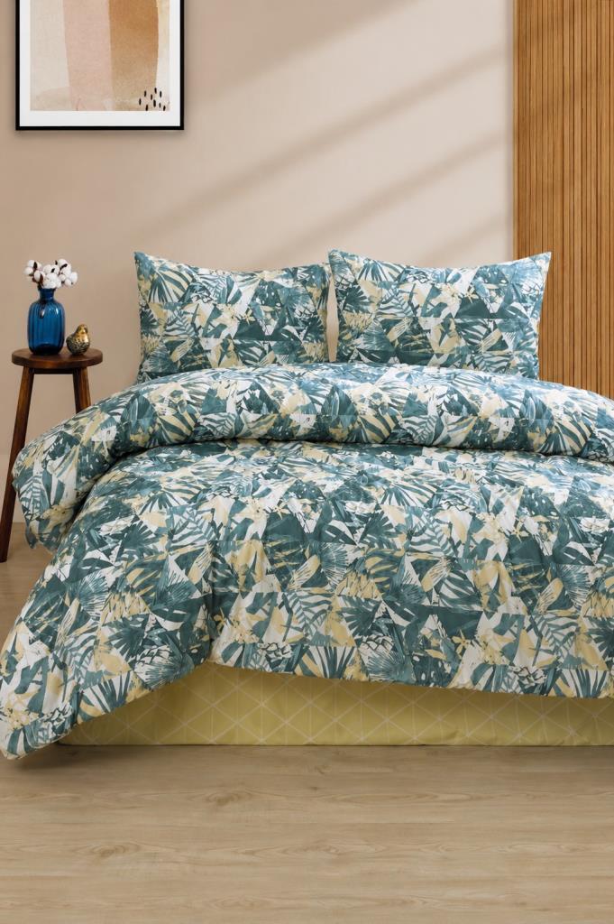 Tropikal Çift Kişilik Nevresim Takımı Turkuaz - 1