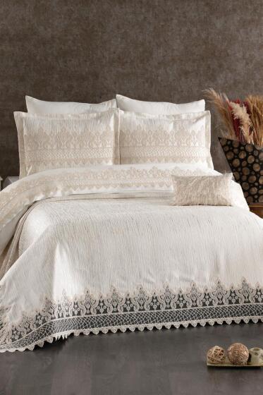 Tual Gelin Seti 8 Parça Ekru - Çeyiz Diyarı