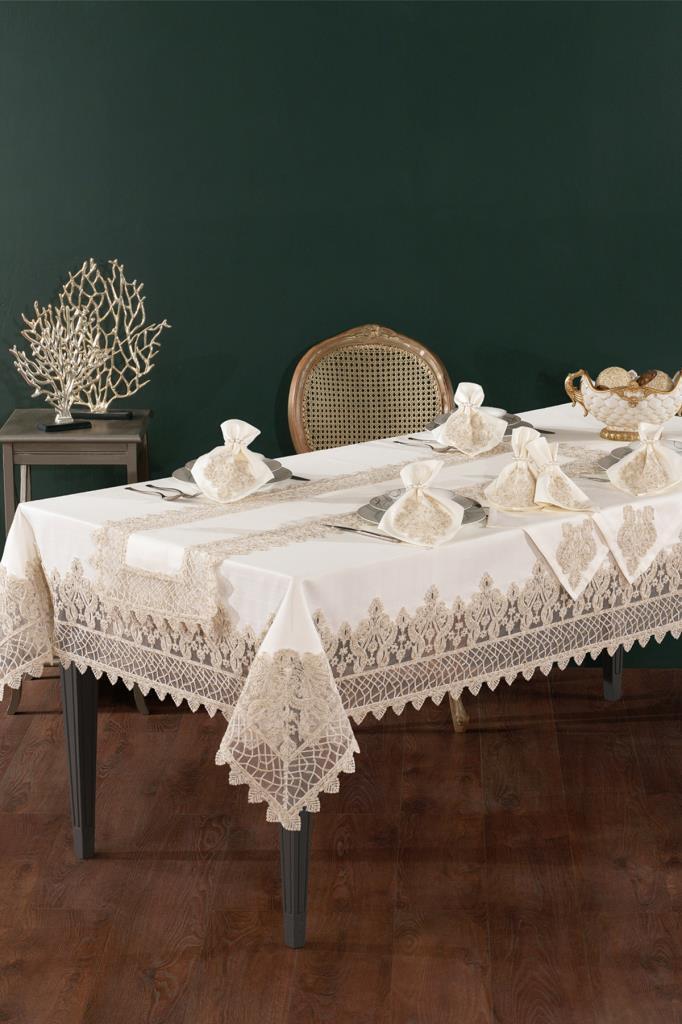 Tual Masa Örtüsü Takımı 26 Parça Altın - 1