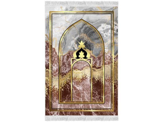 Uhud Mix Kadife Seccade Kahve - Çeyiz Diyarı
