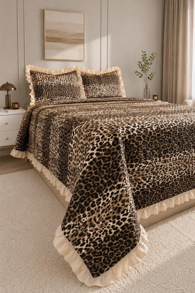 Ultrasonik Kapitoneli Çakıl Fırfırlı Çift Kişilik Pike Takımı 195x235 cm - 2