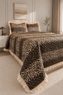 Ultrasonik Kapitoneli Çakıl Fırfırlı Çift Kişilik Pike Takımı 195x235 cm - 2