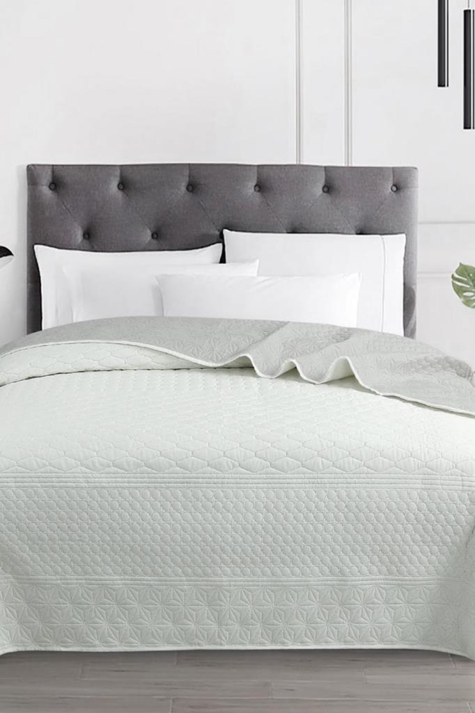 Ultrasonik Kapitoneli Doremi Çift Taraflı Çift Kişilik Yatak Örtüsü Krem - 1