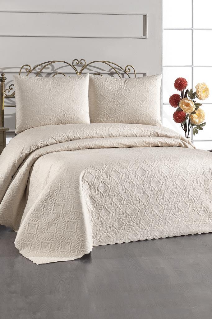 Ultrasonik Kapitoneli Elite Çift Kişilik Yatak Örtüsü Bej - 1