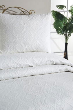 Ultrasonik Kapitoneli Elite Çift Kişilik Yatak Örtüsü Krem - 3