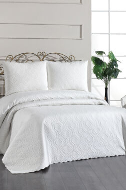 Ultrasonik Kapitoneli Elite Çift Kişilik Yatak Örtüsü Krem - 1