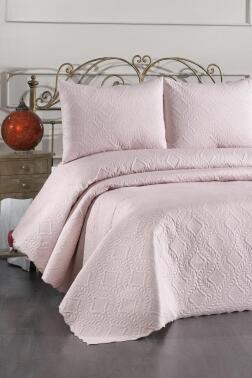 Ultrasonik Kapitoneli Elite Çift Kişilik Yatak Örtüsü Pudra - 1