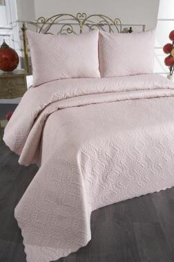 Ultrasonik Kapitoneli Elite Çift Kişilik Yatak Örtüsü Pudra - 2