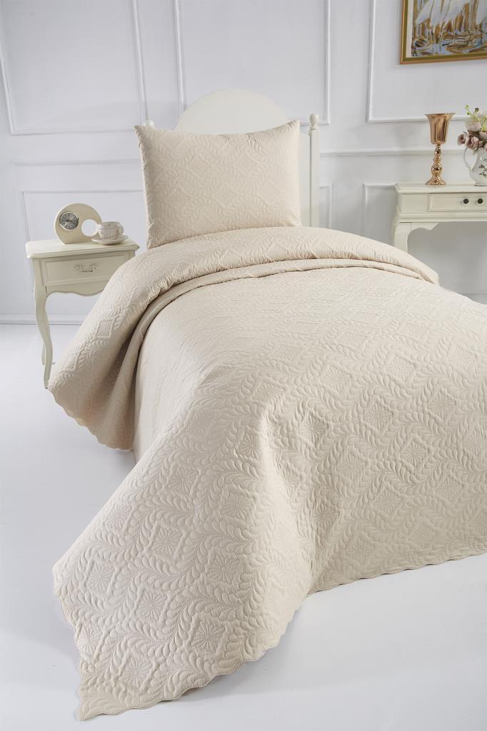 Ultrasonik Kapitoneli Elite Tek Kişilik Yatak Örtüsü Bej - 2