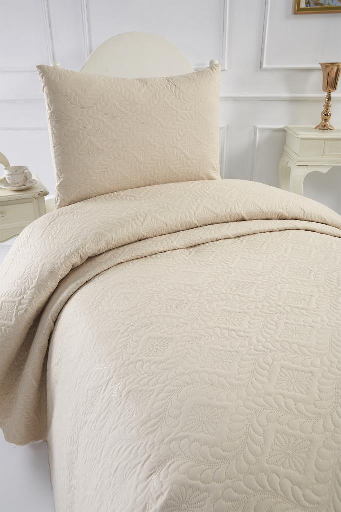 Ultrasonik Kapitoneli Elite Tek Kişilik Yatak Örtüsü Bej - 4