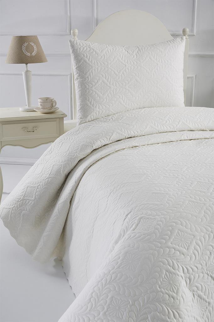 Ultrasonik Kapitoneli Elite Tek Kişilik Yatak Örtüsü Krem - 3