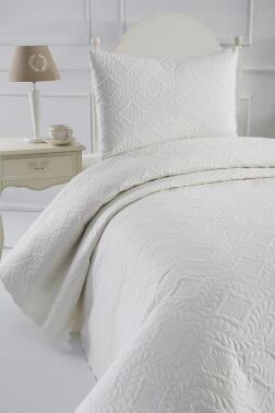 Ultrasonik Kapitoneli Elite Tek Kişilik Yatak Örtüsü Krem - 3