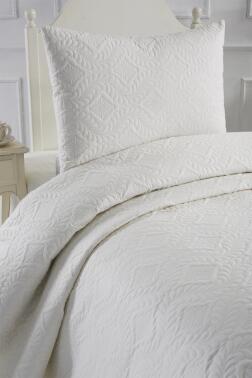 Ultrasonik Kapitoneli Elite Tek Kişilik Yatak Örtüsü Krem - 4