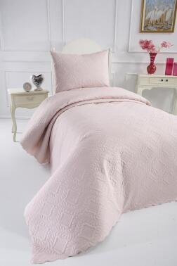 Ultrasonik Kapitoneli Elite Tek Kişilik Yatak Örtüsü Pudra - 2