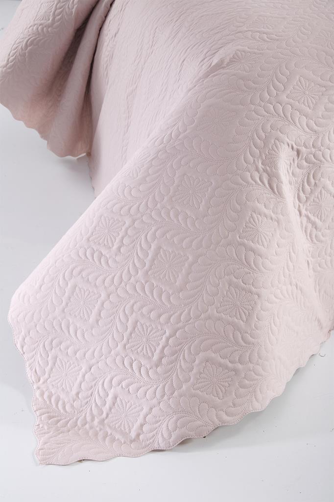 Ultrasonik Kapitoneli Elite Tek Kişilik Yatak Örtüsü Pudra - 3