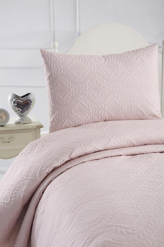 Ultrasonik Kapitoneli Elite Tek Kişilik Yatak Örtüsü Pudra - 4