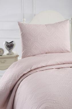 Ultrasonik Kapitoneli Elite Tek Kişilik Yatak Örtüsü Pudra - 4