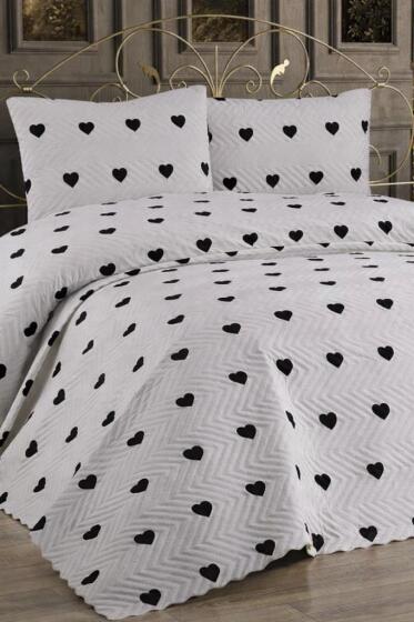 Ultrasonik Kapitoneli Leman Çift Kişilik Pike Takımı 195x235 cm Krem - Çeyiz Diyarı