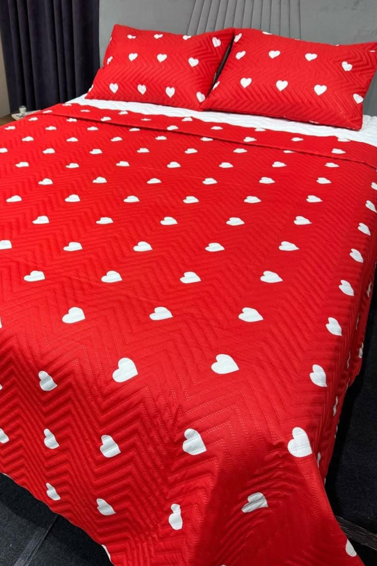 Ultrasonik Kapitoneli Leman Çift Kişilik Yatak Örtüsü - 1