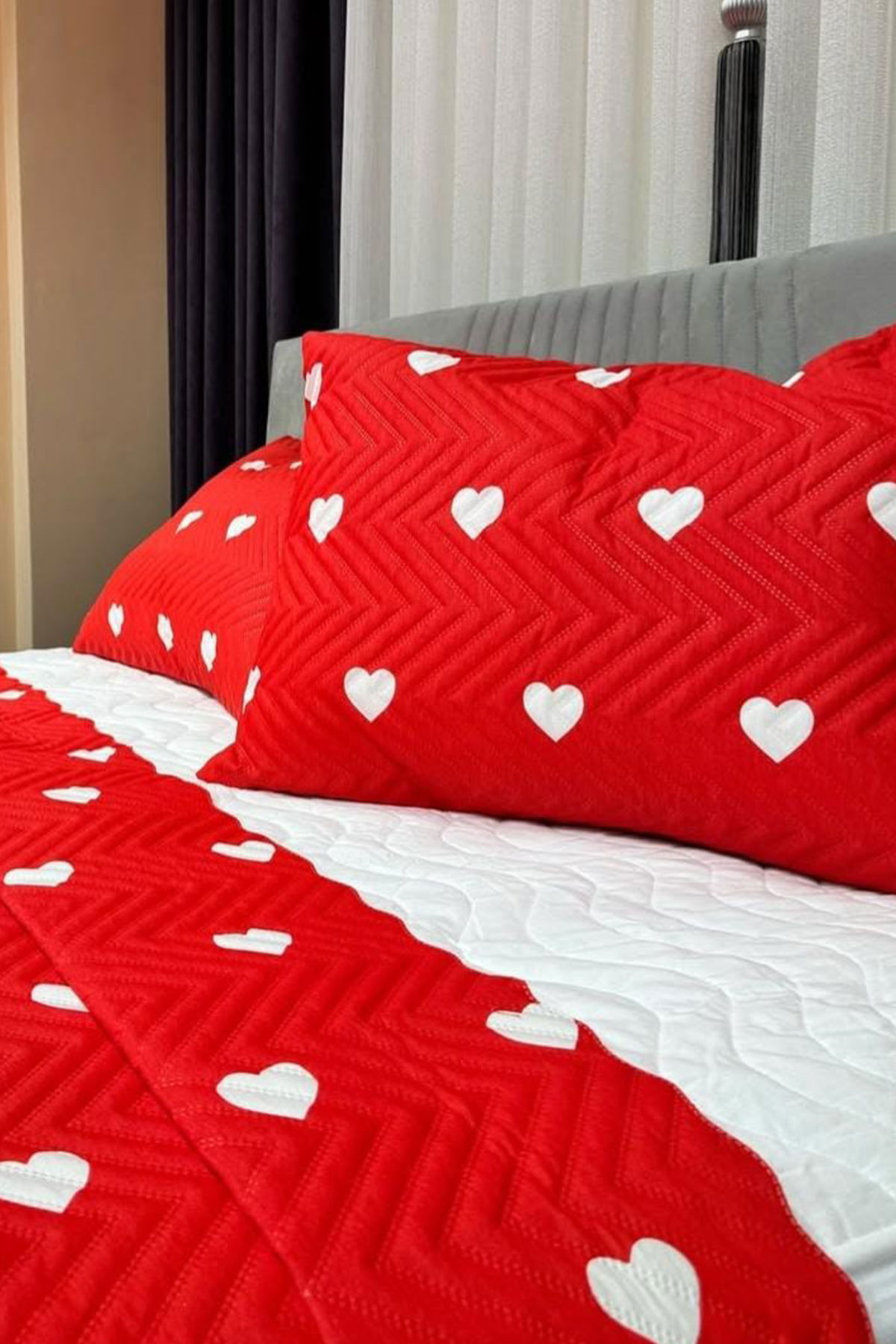 Ultrasonik Kapitoneli Leman Çift Kişilik Yatak Örtüsü - 2