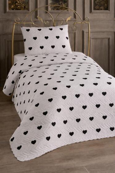 Ultrasonik Kapitoneli Leman Tek Kişilik Pike Takımı 160x235 cm Krem - Çeyiz Diyarı