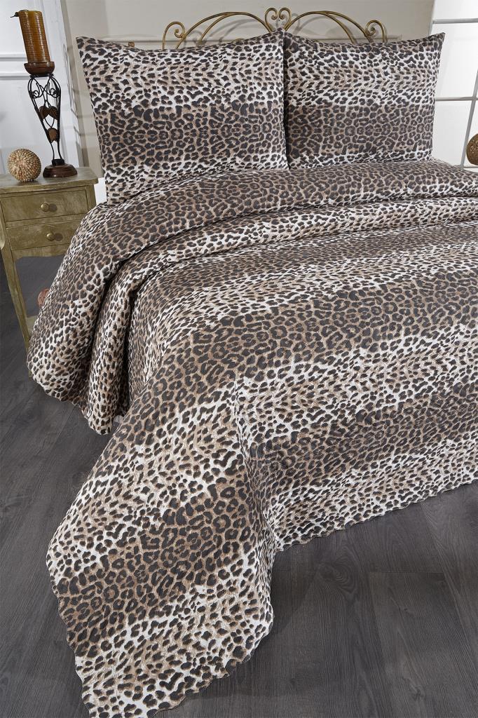 Ultrasonik Kapitoneli Leopar Çift Kişilik Yatak Örtüsü - 2