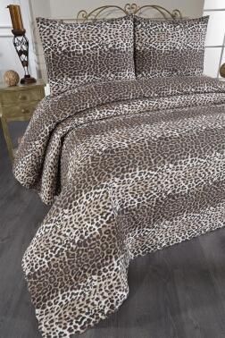 Ultrasonik Kapitoneli Leopar Çift Kişilik Yatak Örtüsü - 2