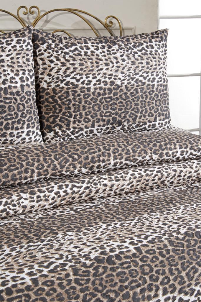 Ultrasonik Kapitoneli Leopar Çift Kişilik Yatak Örtüsü - 4
