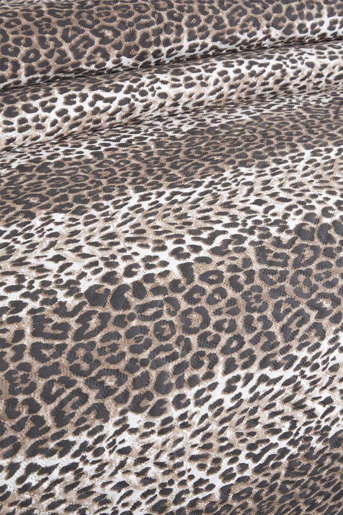 Ultrasonik Kapitoneli Leopar Çift Kişilik Yatak Örtüsü - 5