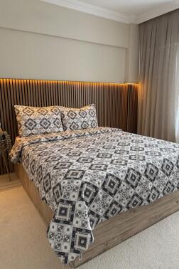 Ultrasonik Kapitoneli Nomad Çift Kişilik Pike Takımı 195x235 cm Gri - 1