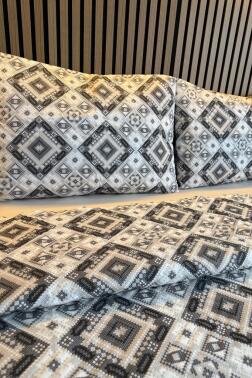 Ultrasonik Kapitoneli Nomad Çift Kişilik Pike Takımı 195x235 cm Gri - 3
