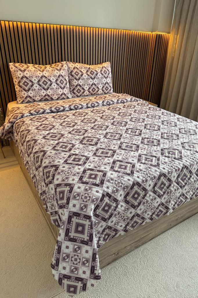 Ultrasonik Kapitoneli Nomad Çift Kişilik Pike Takımı 195x235 cm Lila - 2
