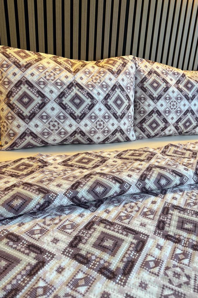 Ultrasonik Kapitoneli Nomad Çift Kişilik Pike Takımı 195x235 cm Lila - 3