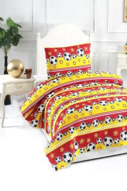 Ultrasonik Kapitoneli Şampiyon Tek Kişilik Yatak Örtüsü Sarı Kırmızı - 1