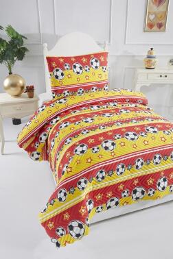 Ultrasonik Kapitoneli Şampiyon Tek Kişilik Yatak Örtüsü Sarı Kırmızı - 3