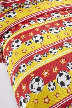 Ultrasonik Kapitoneli Şampiyon Tek Kişilik Yatak Örtüsü Sarı Kırmızı - 4