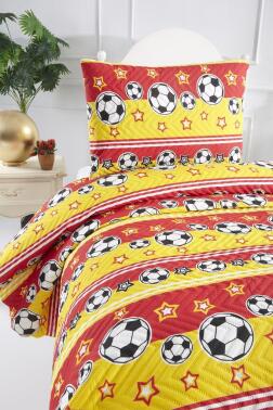 Ultrasonik Kapitoneli Şampiyon Tek Kişilik Yatak Örtüsü Sarı Kırmızı - 5