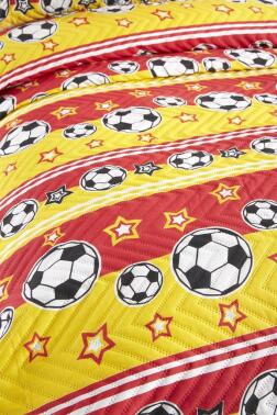 Ultrasonik Kapitoneli Şampiyon Tek Kişilik Yatak Örtüsü Sarı Kırmızı - 6